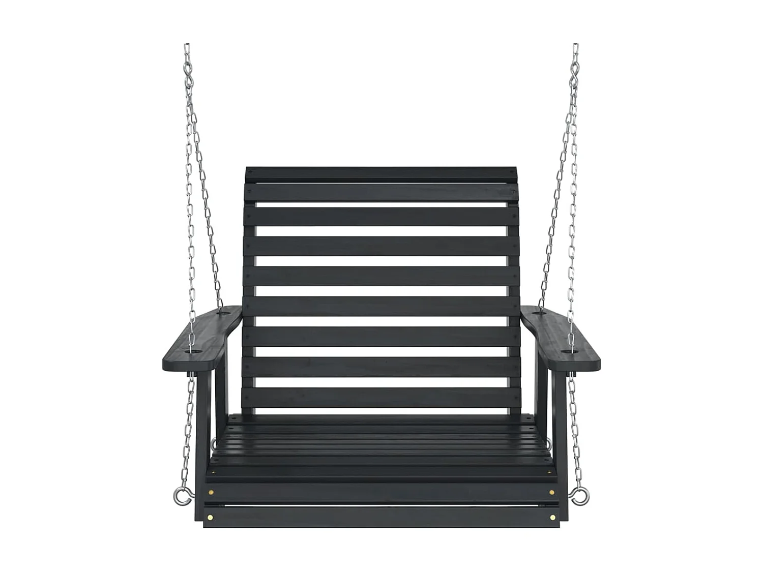 Chaise balançoire de jardin chaînes en métal bois massif sapin