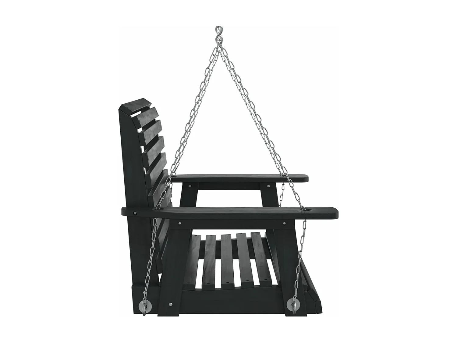 Chaise balançoire de jardin chaînes en métal bois massif sapin