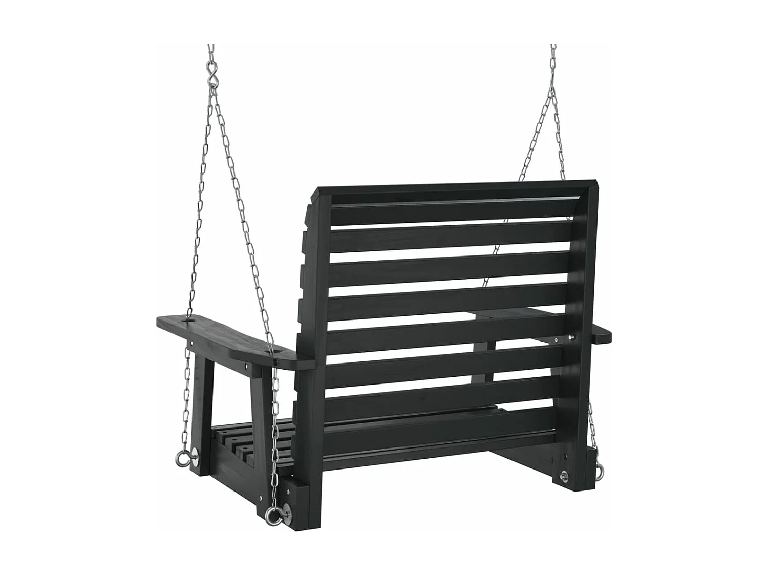 Chaise balançoire de jardin chaînes en métal bois massif sapin