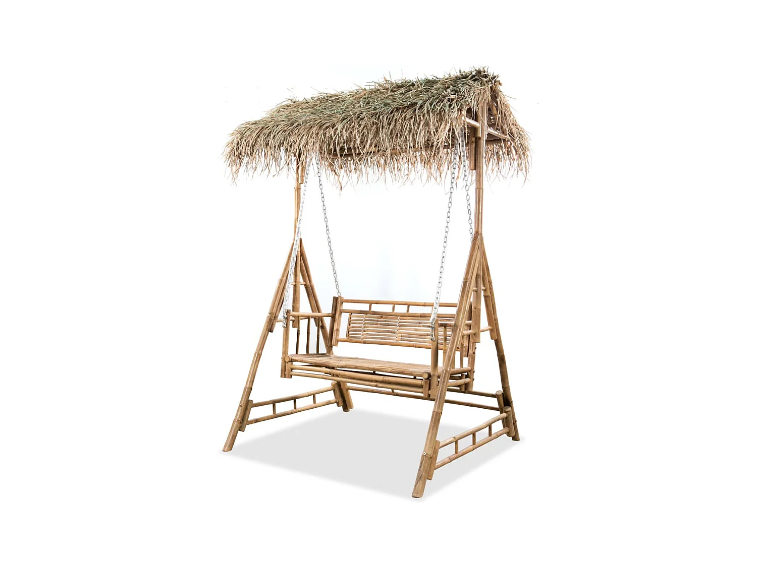 Balancelle à 2 places avec feuilles de palmier Bambou 202 cm