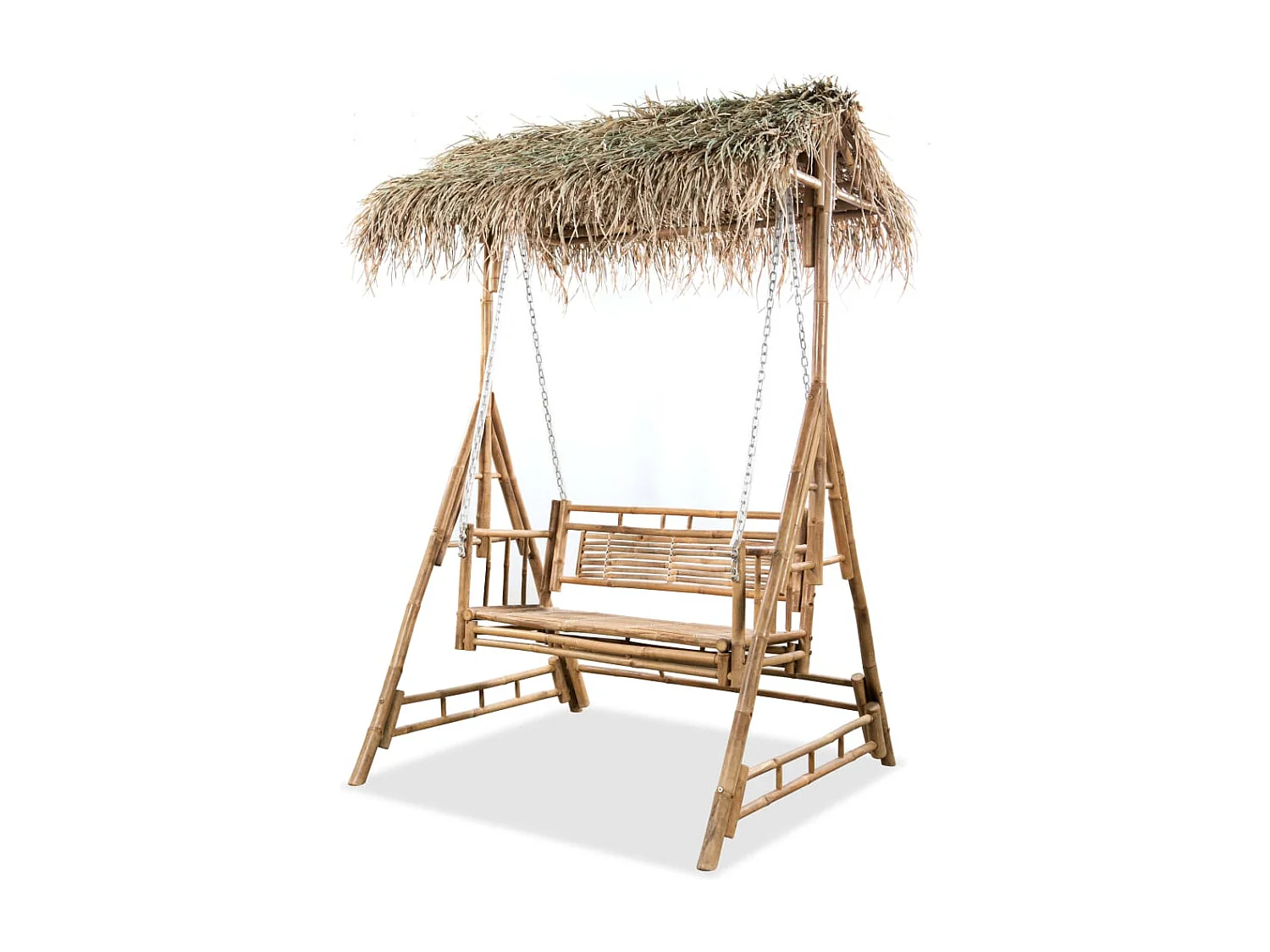2-zits schommel met palmbladeren Bamboe 202 cm