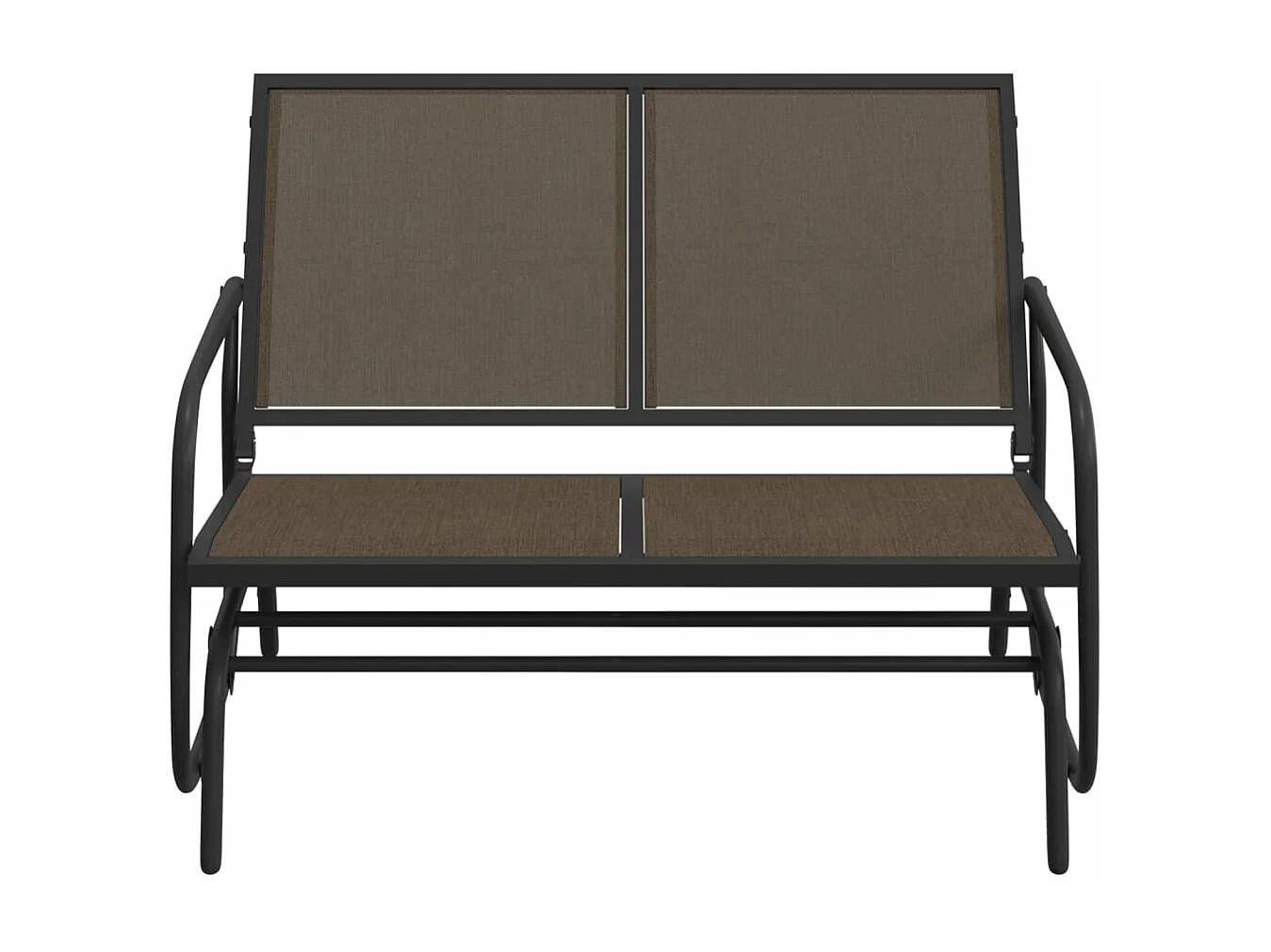 Banc oscillant de jardin marron 120,5x76x86,5cm textilène/acier