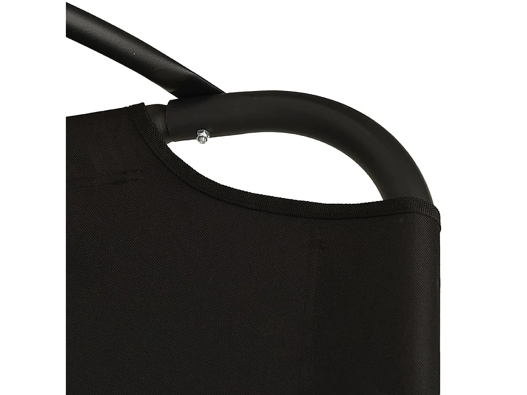 Chaise balançoire de jardin et coussin noir tissu Oxford/acier