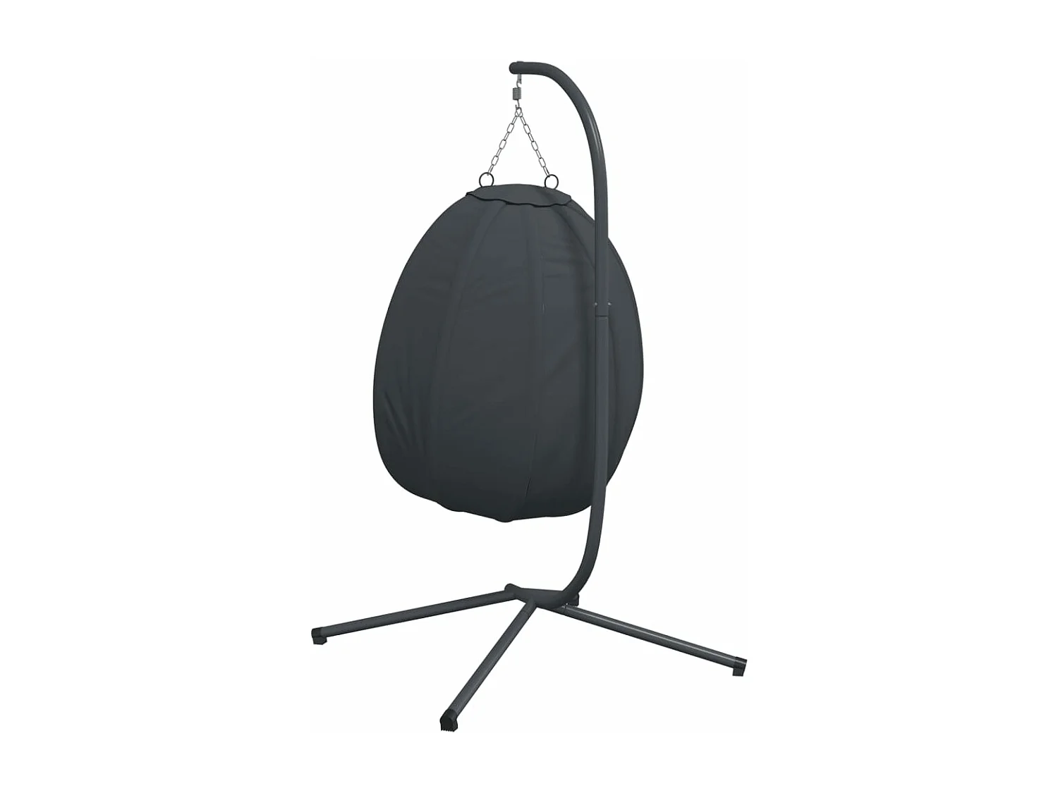 Chaise suspendue en forme d'œuf avec support anthracite