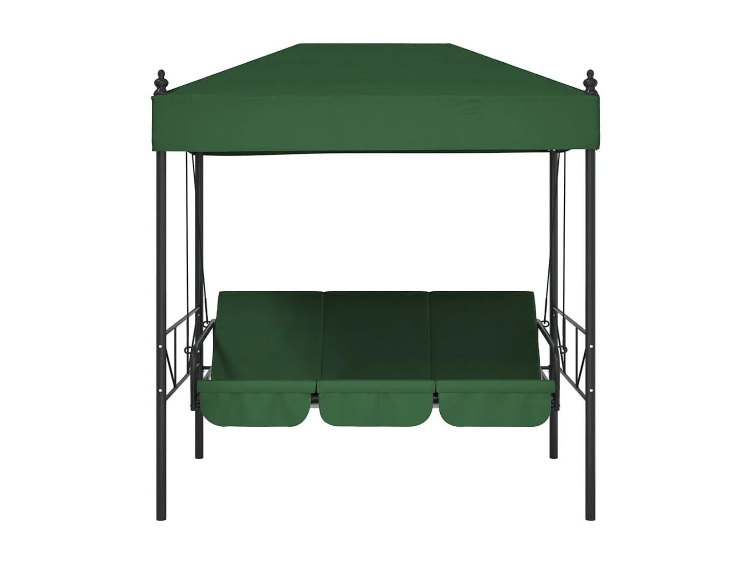 Balancelle de jardin avec auvent vert acier