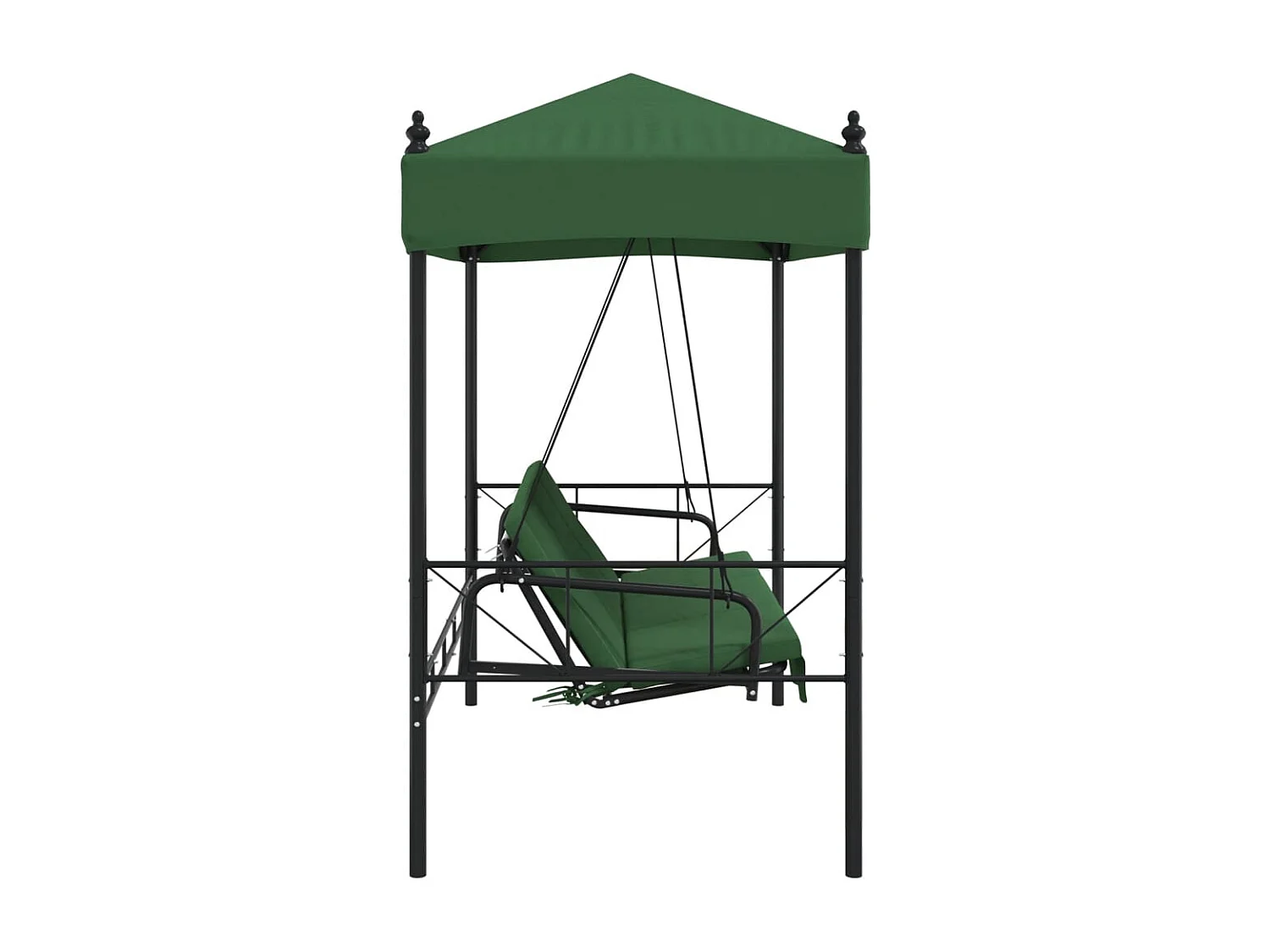 Balancelle de jardin avec auvent vert acier