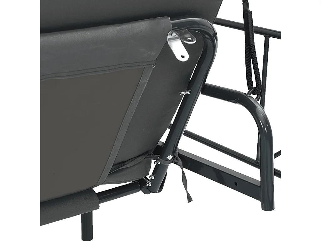 Balancelle de jardin avec auvent gris foncé acier