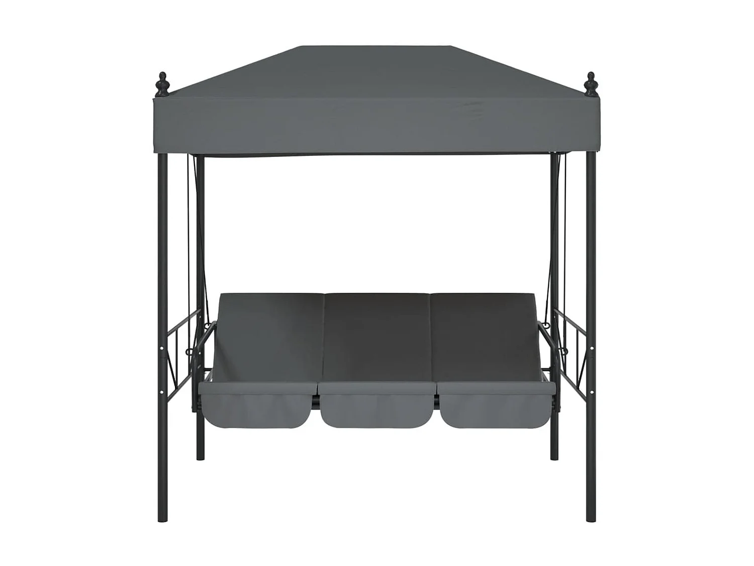 Balancelle de jardin avec auvent gris foncé acier