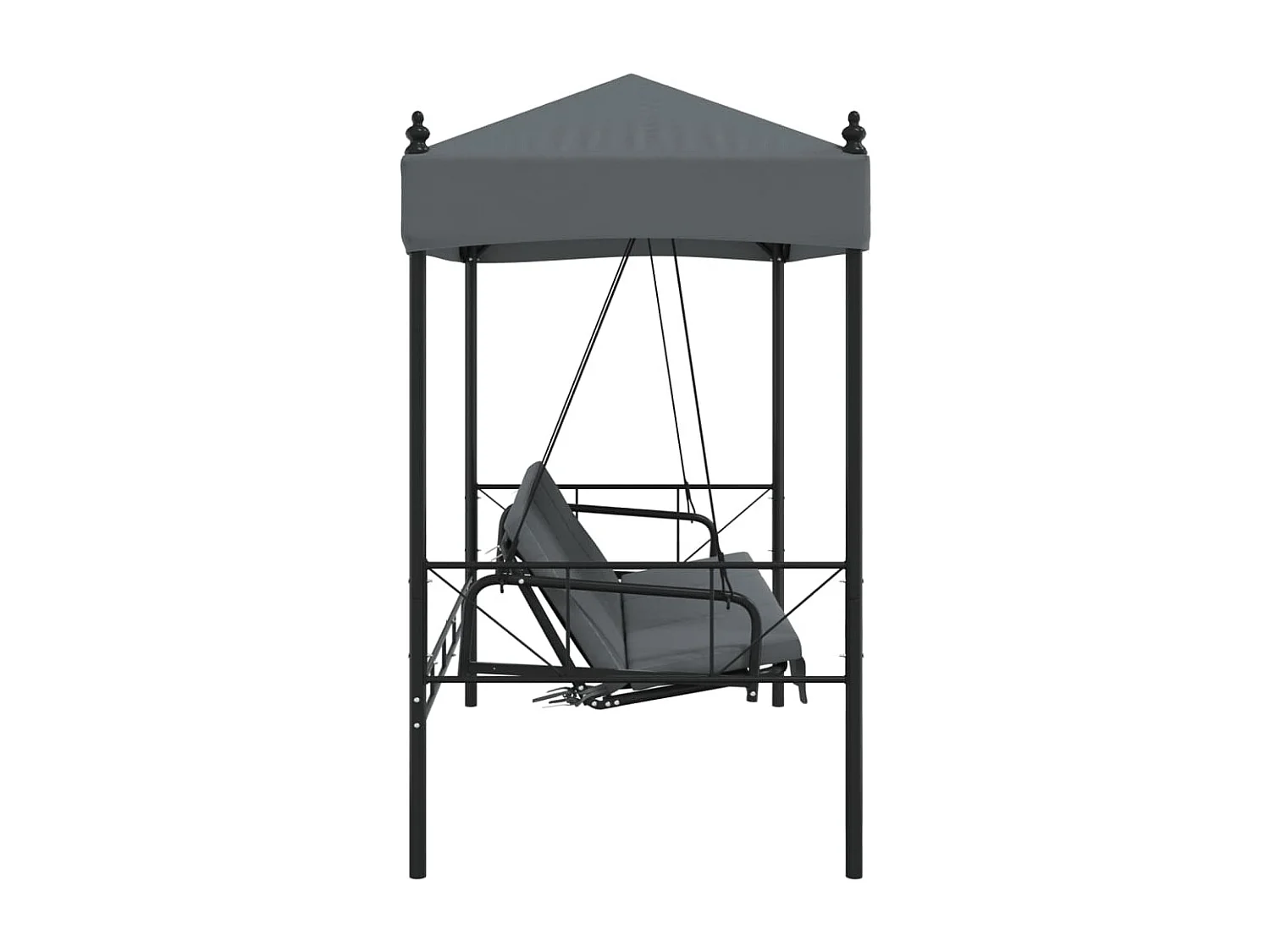 Balancelle de jardin avec auvent gris foncé acier