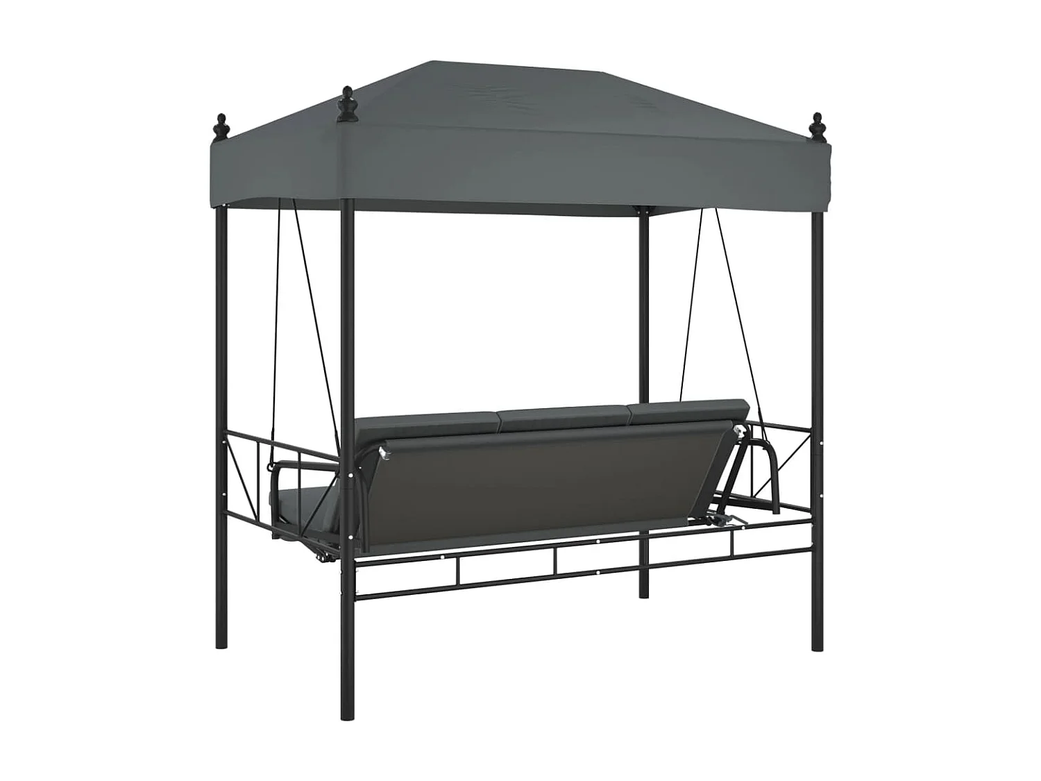 Balancelle de jardin avec auvent gris foncé acier