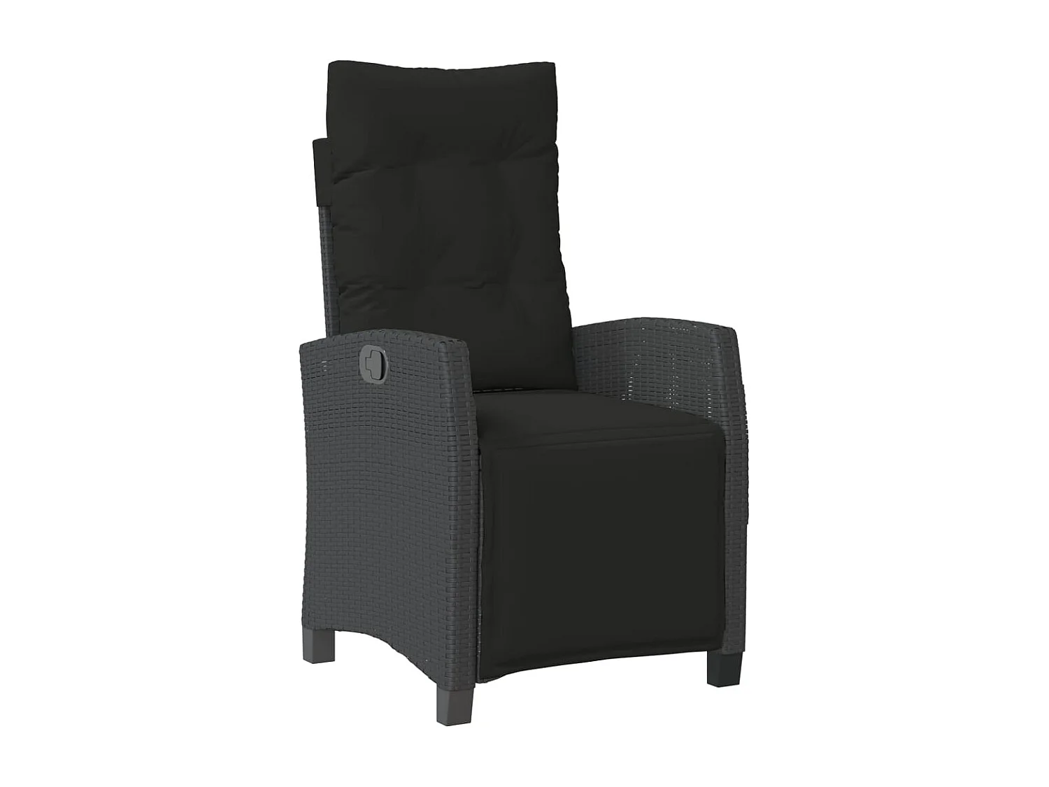 Ensemble à manger de jardin coussins 5pcs Noir Résine tressée