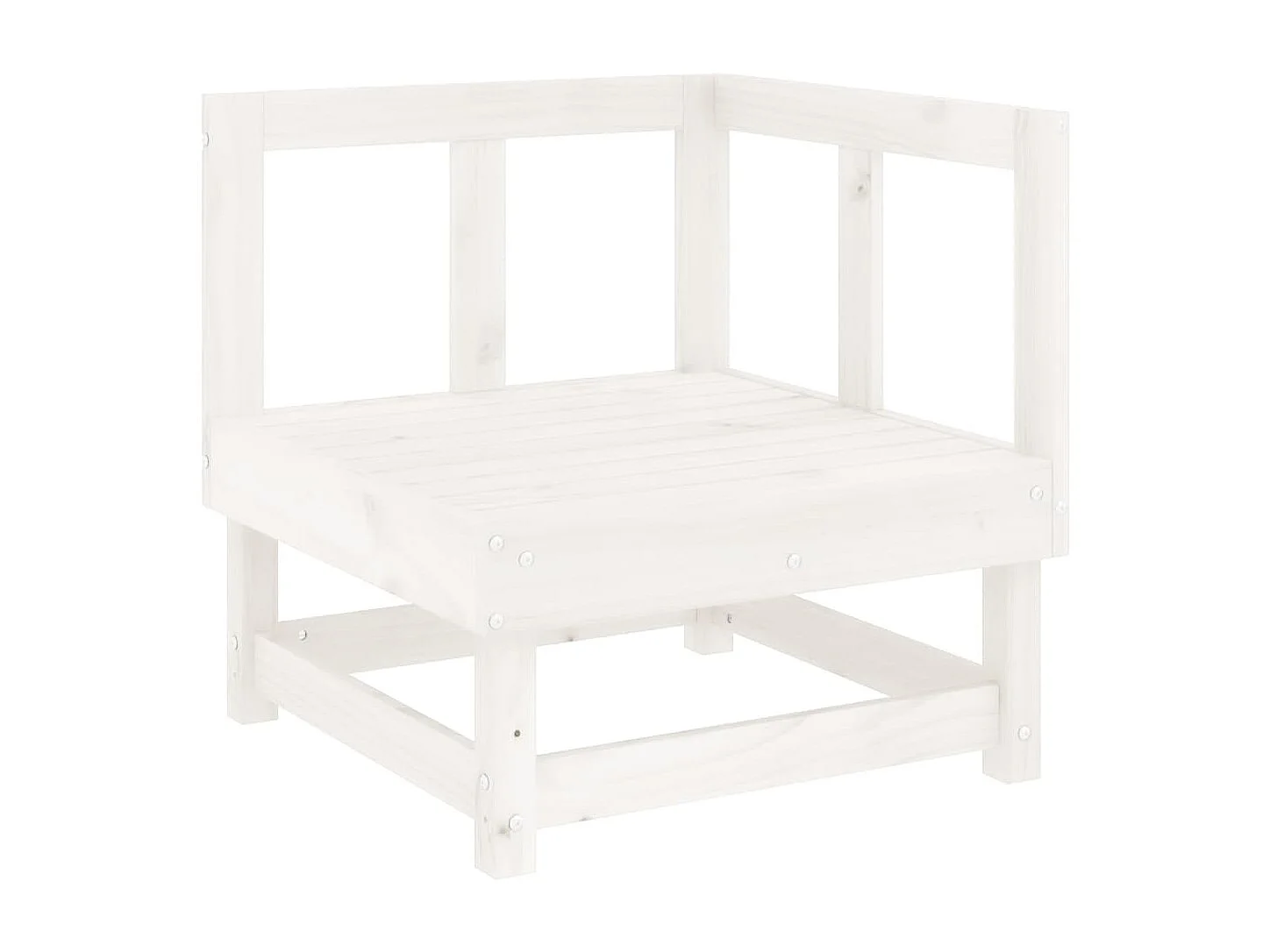 Salon de jardin 5 pcs blanc bois massif de pin