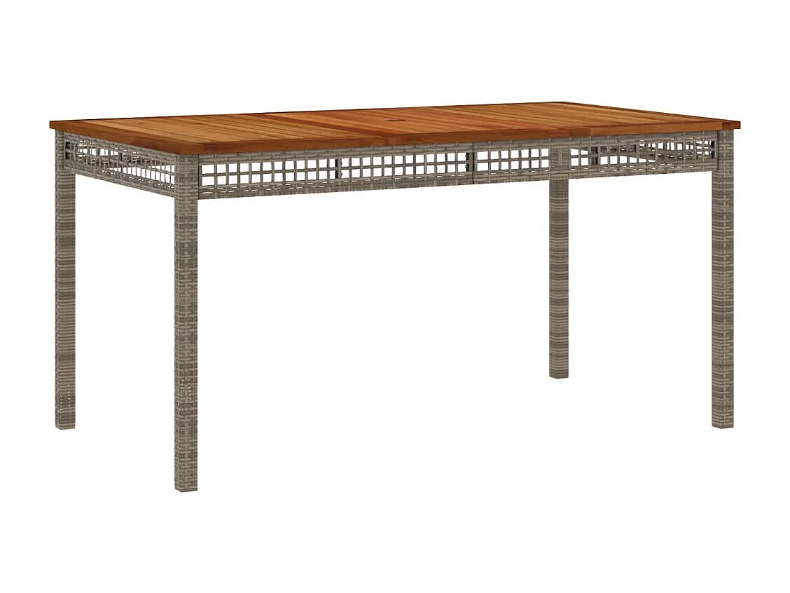 3 pcs conjunto de jantar p/ jardim c/ almofadões vime PE cinza