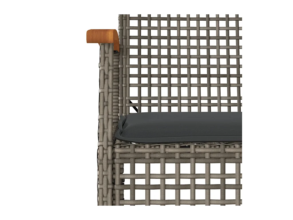 Ensemble à manger de jardin 5 pcs coussins gris résine tressée