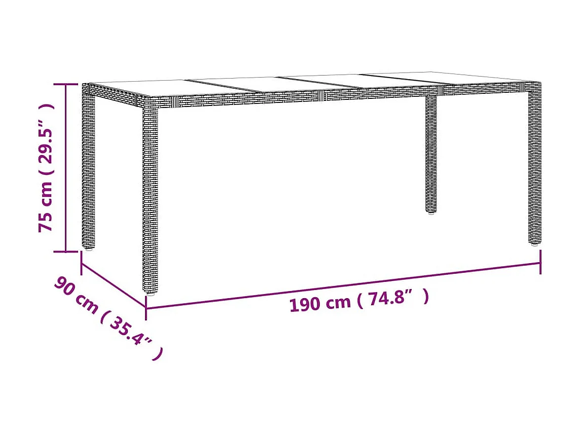Set de mesa y sillas jardín 7 pzas con cojines ratán PE marrón