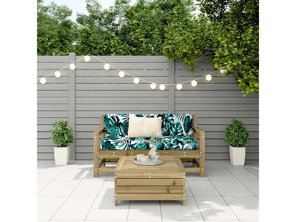 Salon de jardin 3 pcs bois de pin imprégné