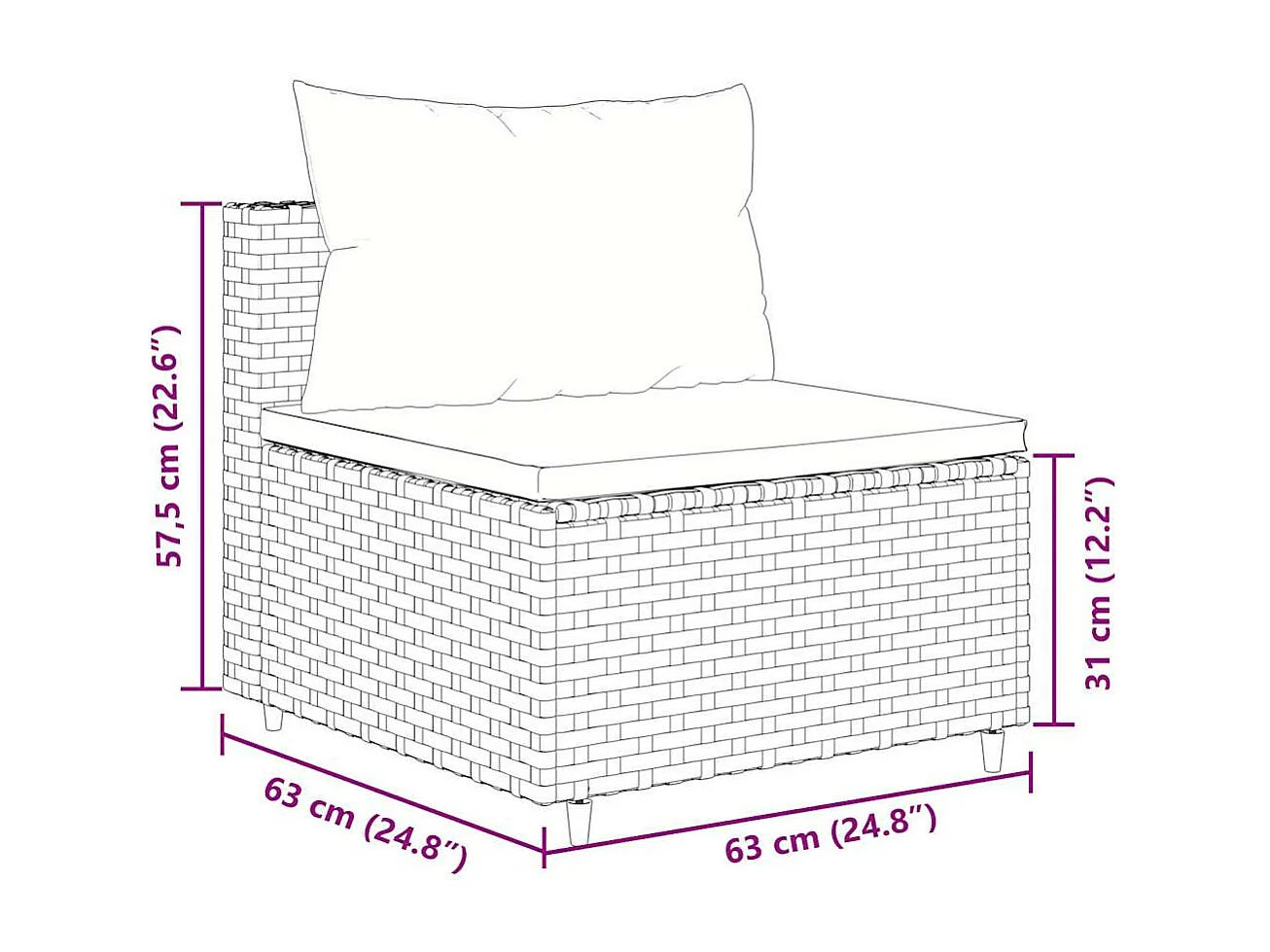 Set Salotto da Giardino con Cuscini 7pz Nero Polyrattan