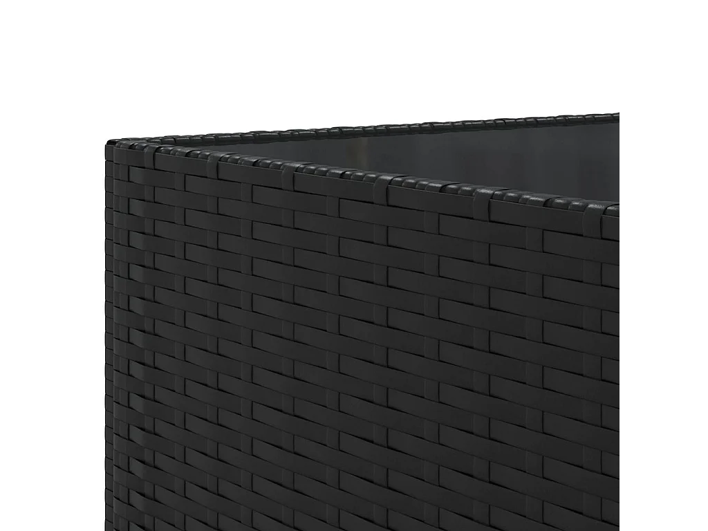 Salon de jardin 7 pcs avec coussins Noir Résine tressée