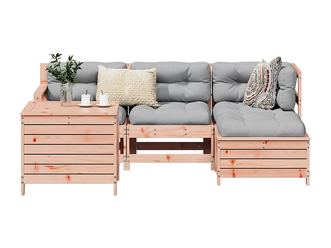 Salon de jardin 5 pcs bois massif sapin de douglas