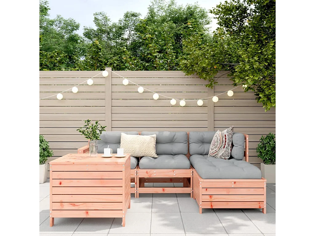 Salon de jardin 5 pcs bois massif sapin de douglas