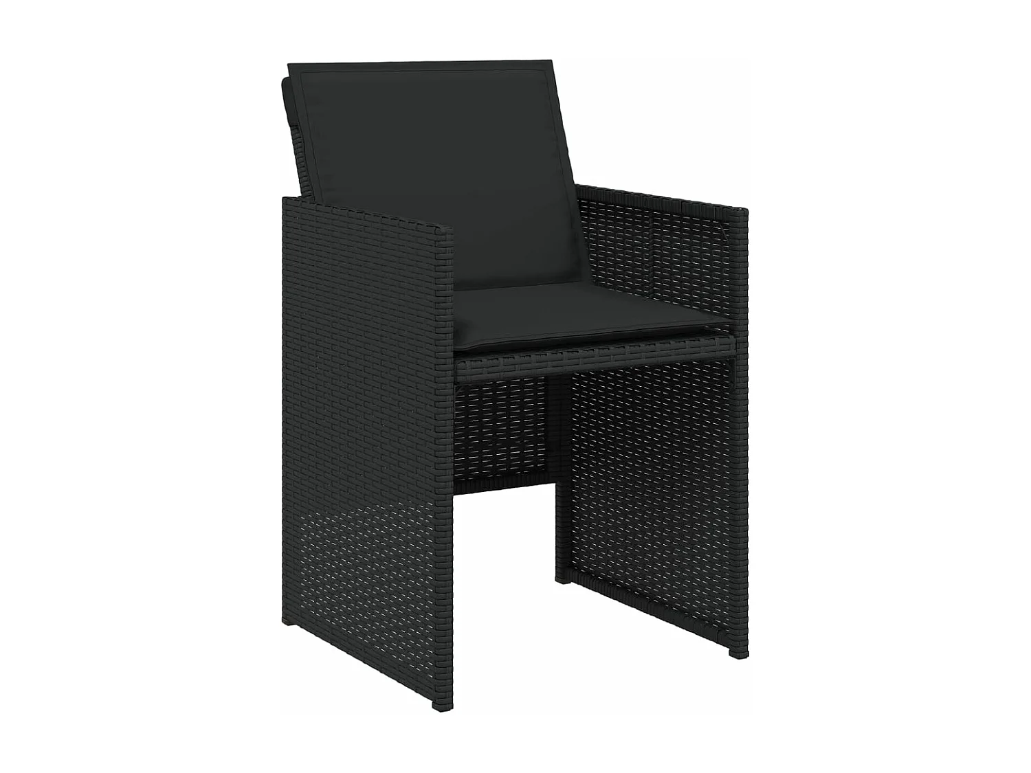 Ensemble à manger de jardin 11 pcs coussins noir résine tressée