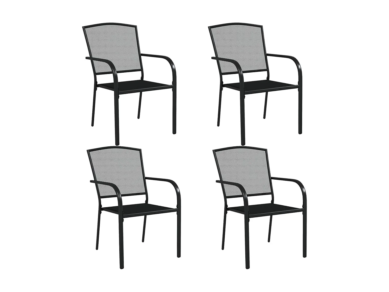 5-tlg. Garten-Essgruppe Anthrazit Stahl