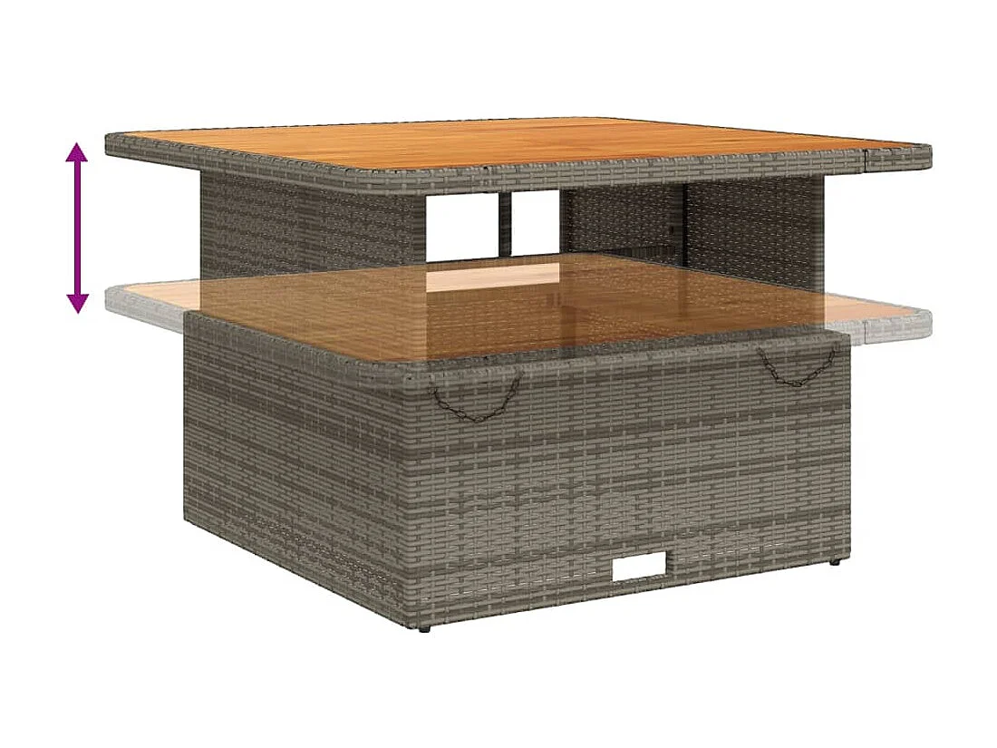 4-delige Tuinset met kussens poly rattan grijs