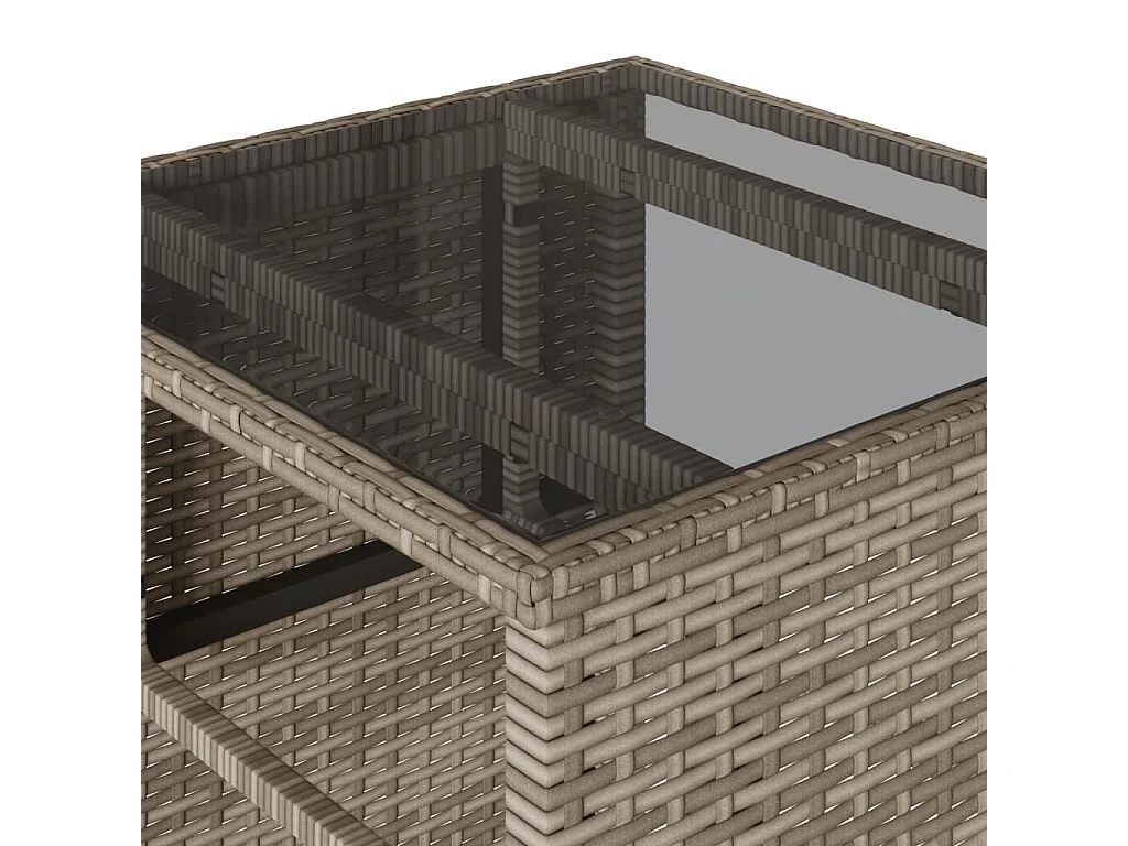 Ensemble de bistro 3 pcs avec coussins beige résine tressée