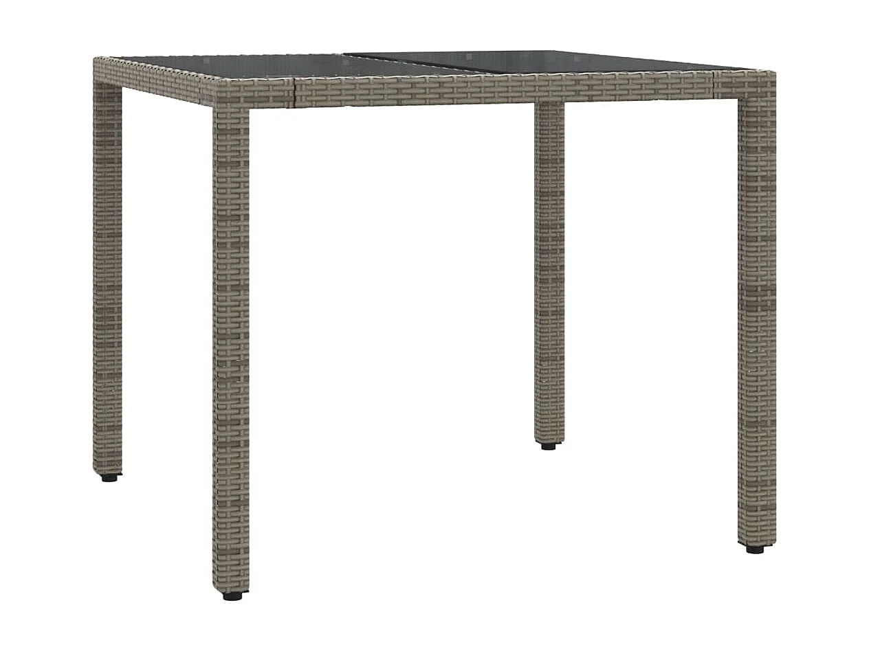 Ensemble de bistro 3 pcs avec coussins gris résine tressée