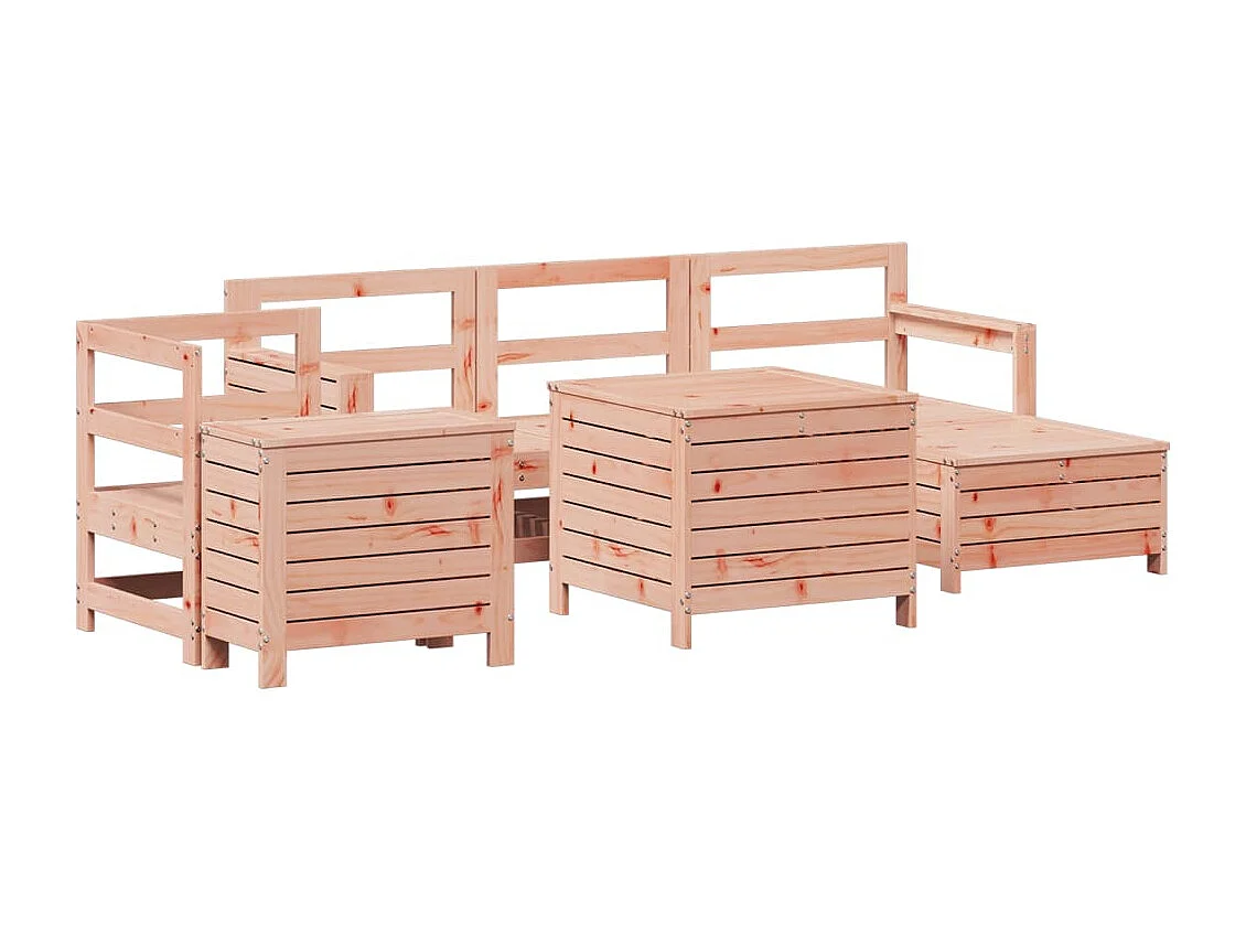 7 pcs conjunto sofás jardim madeira abeto-de-douglas
