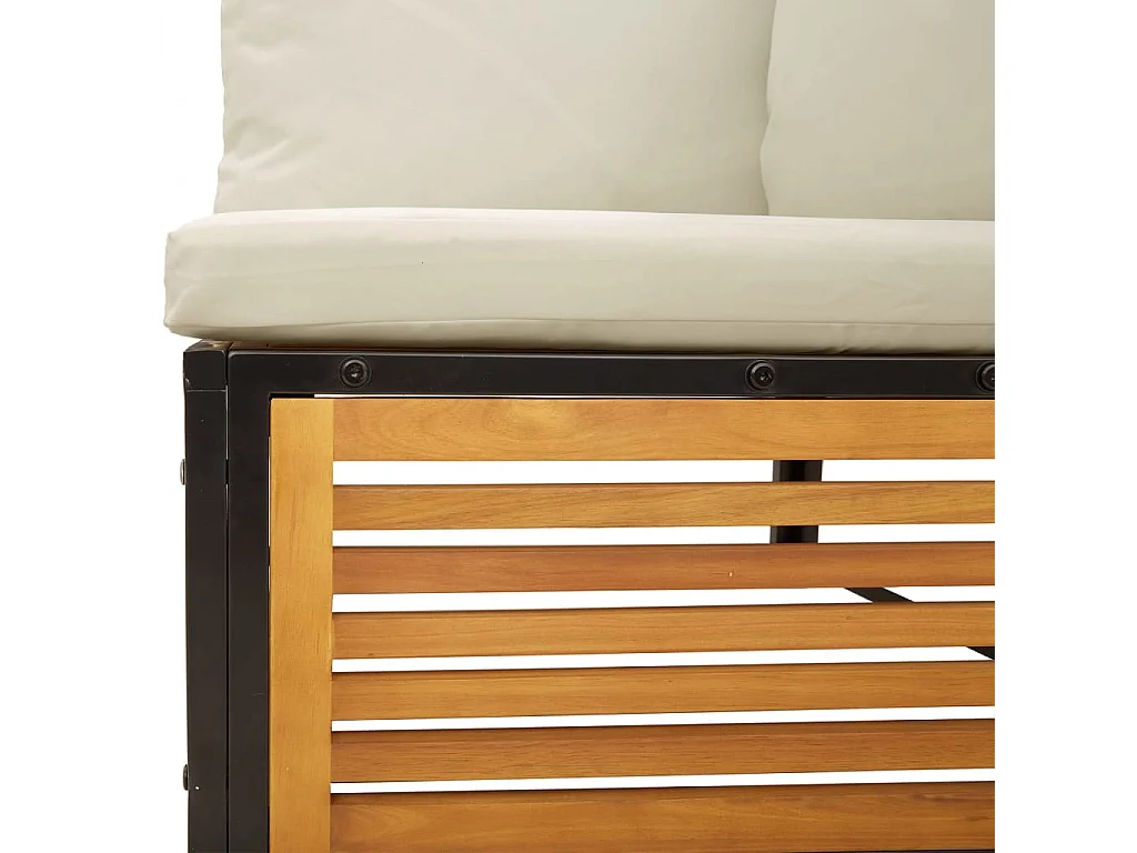 Salon de jardin avec coussins 6 pcs bois d'acacia solide