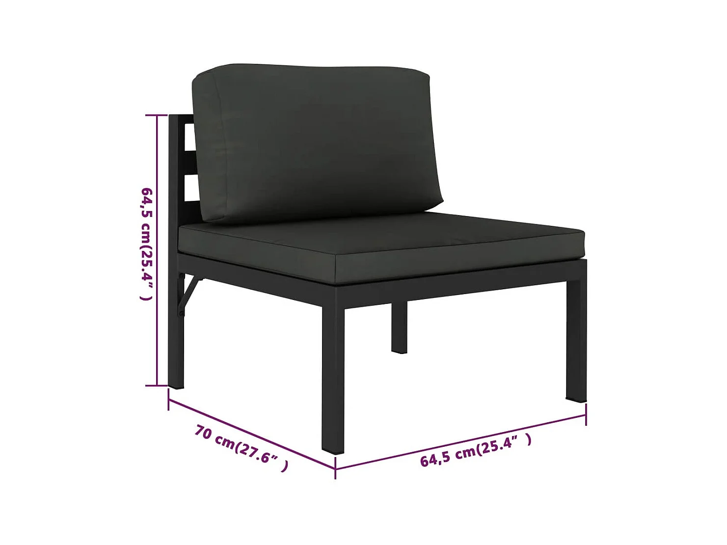 Salon de jardin 10 pcs avec coussins Aluminium Anthracite
