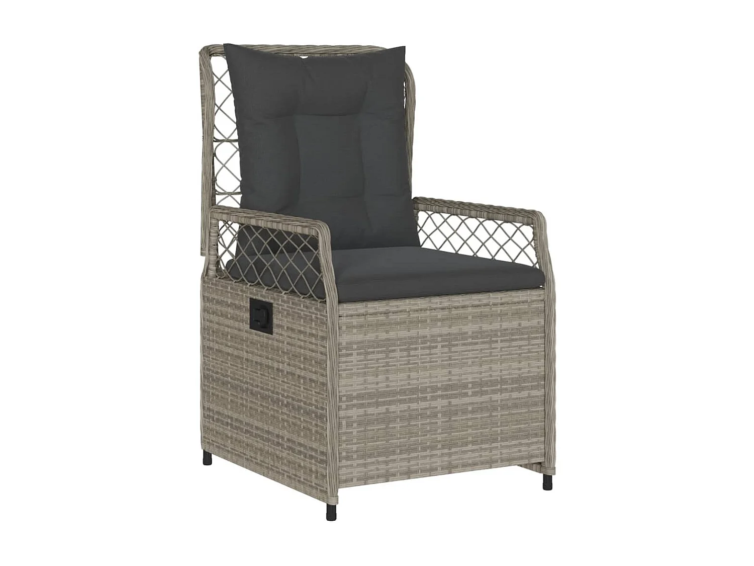Set Pranzo da Giardino 3pz con Cuscini Grigio Chiaro Polyrattan