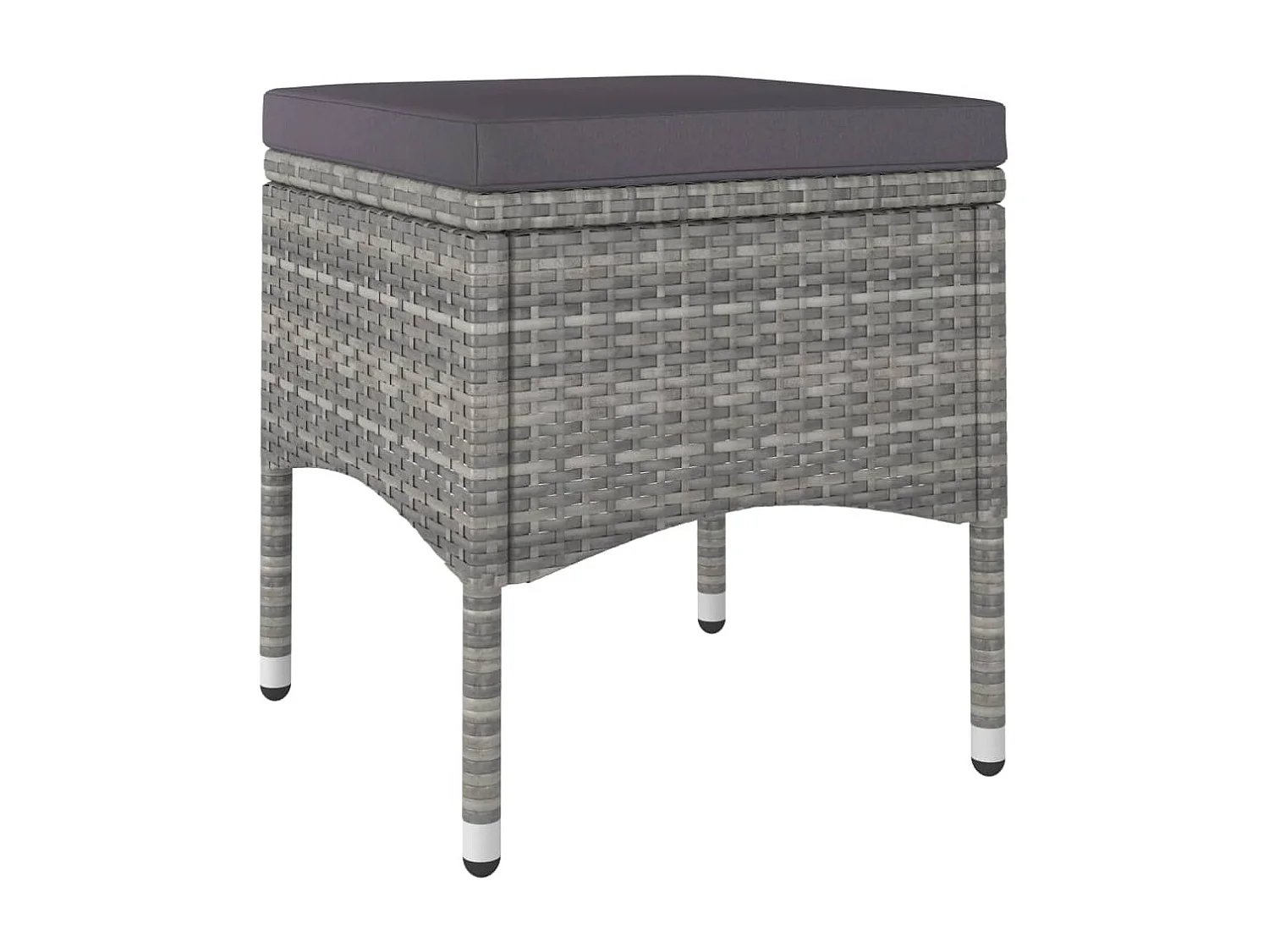 5-delige Tuinset poly rattan en gehard glas grijs