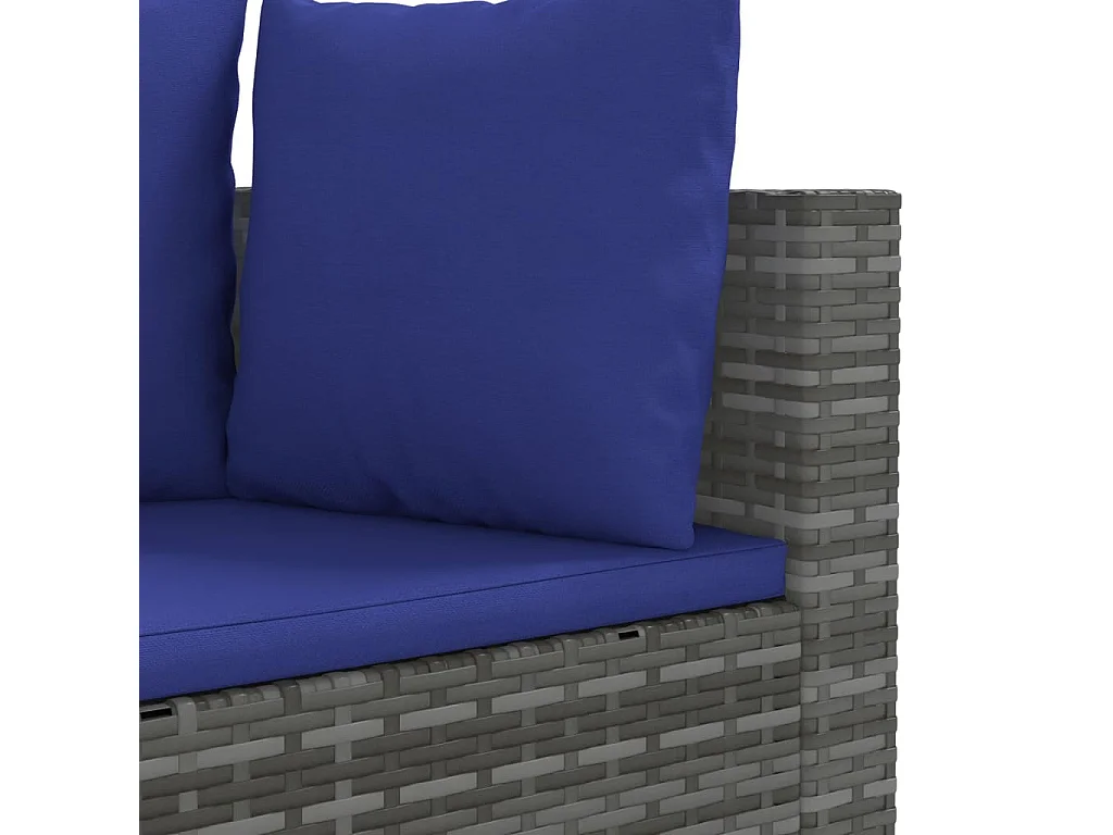 Set Divano da Giardino 10 pz con Cuscini Grigio in Polyrattan