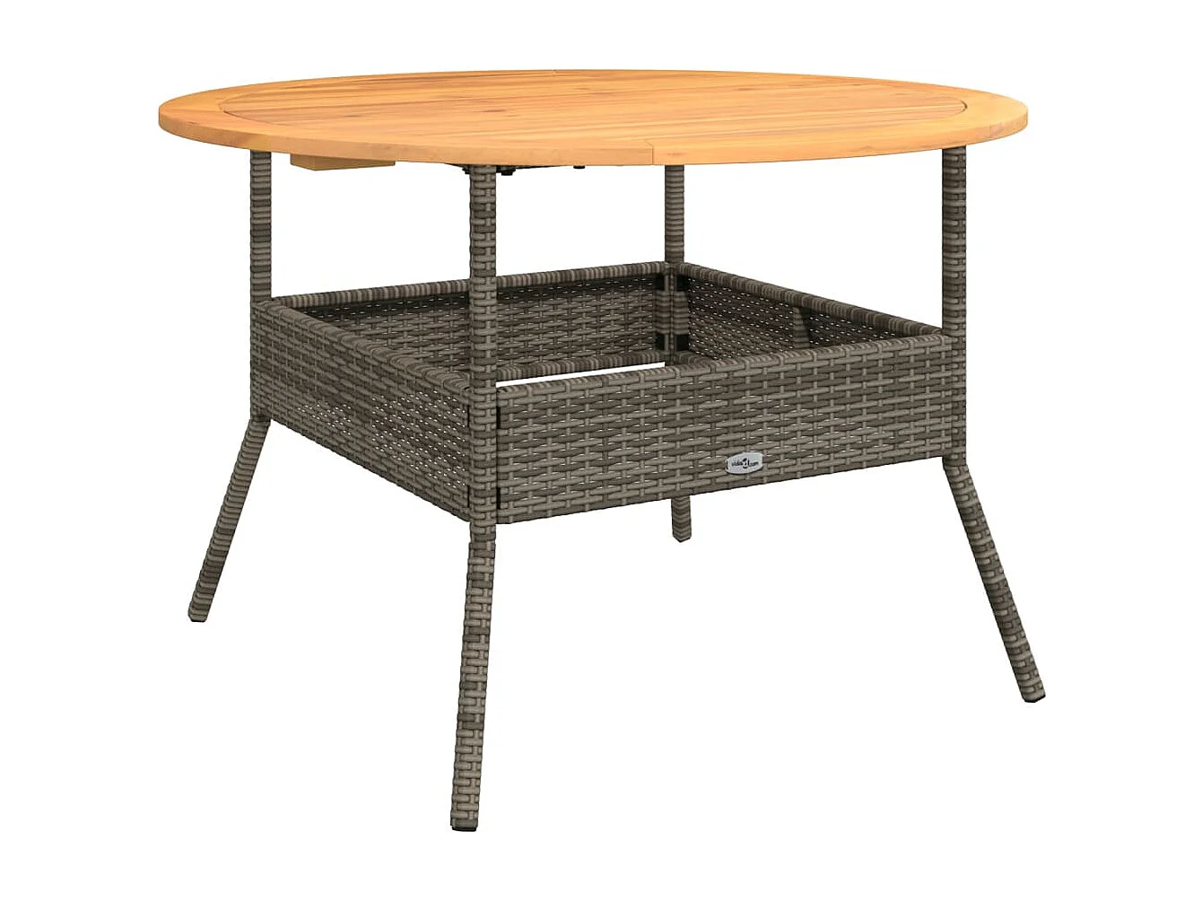 2-delige Loungeset met kussens poly rattan grijs