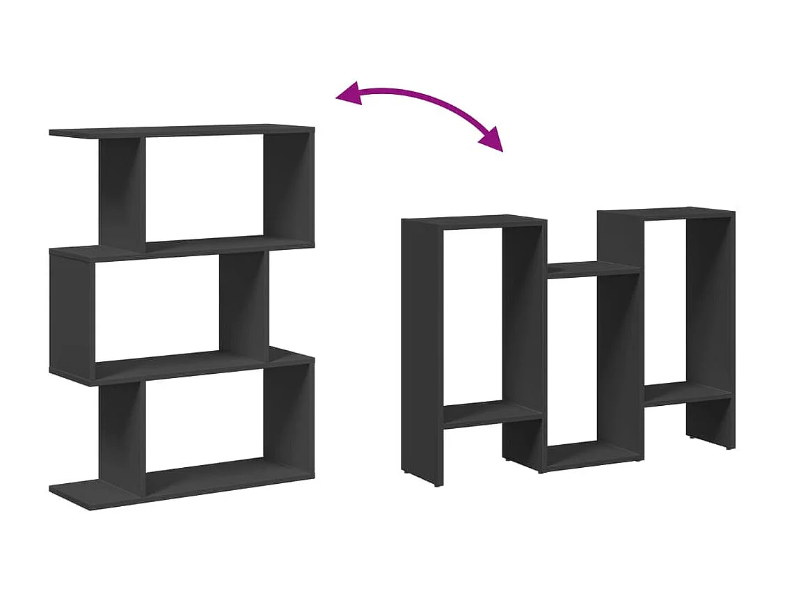 Étagère séparatrice de pièce à 3 niveaux gris béton