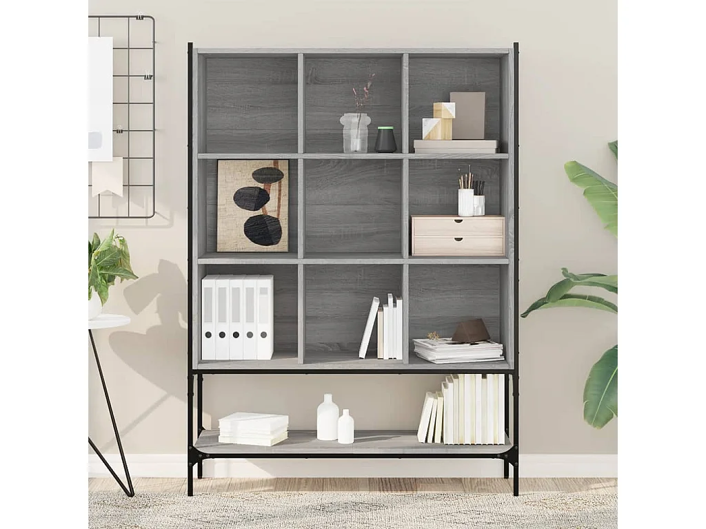 Libreria Grigio Sonoma 102x30x141,5 cm in Legno Multistrato