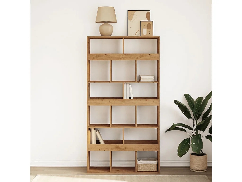 Bibliothèque chêne artisanal 100x33x187,5 cm bois d'ingénierie