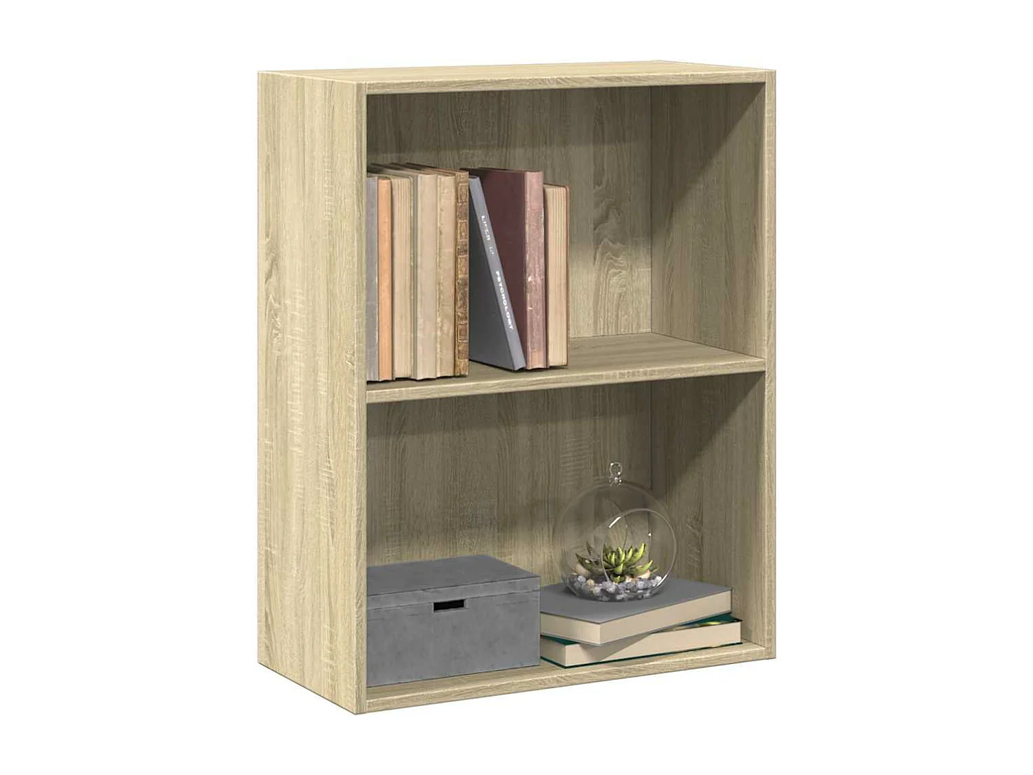 Libreria 2 Ripiani Rovere Sonoma 60x30x76,5cm Legno Multistrato