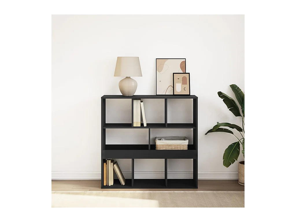 Boekenkast/kamerscherm 100x33x94,5 cm zwart