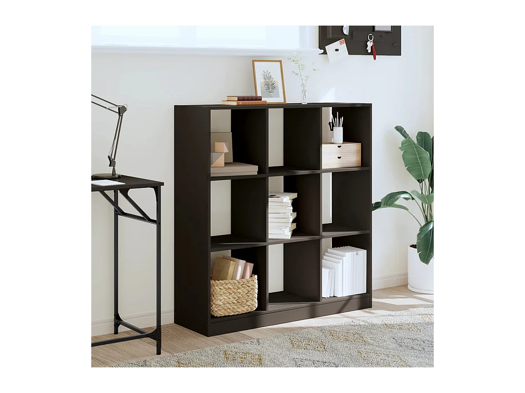 Boekenkast 102x32x108 cm bewerkt hout zwart