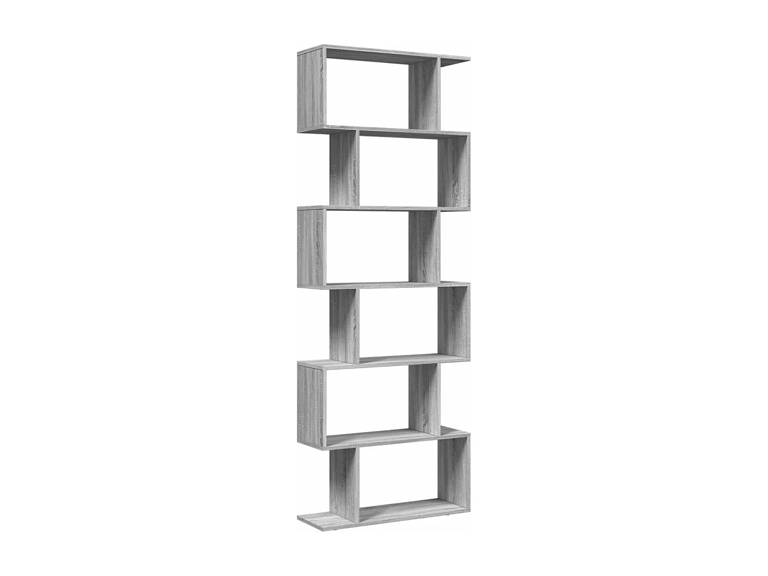 Étagère séparatrice de pièce 6 niveaux sonoma gris 70x24x193 cm