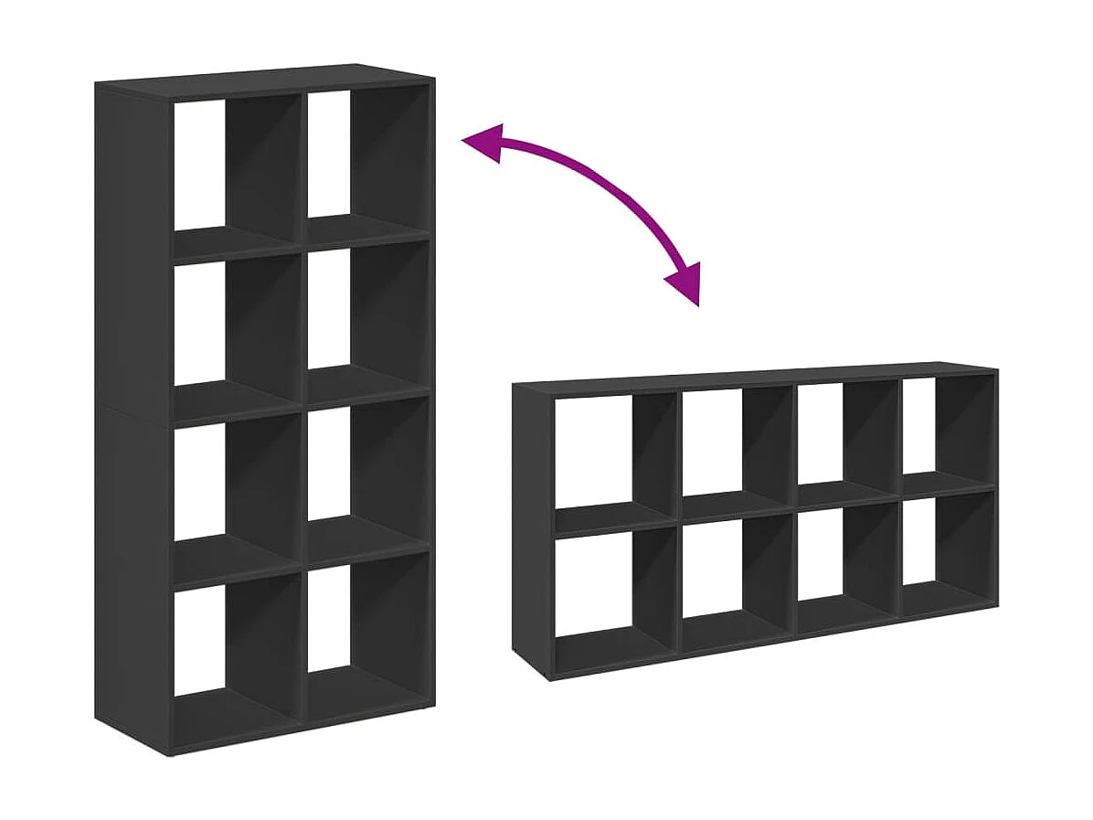 Librería divisora 6 niveles madera roble ahumado 70x24x193 cm