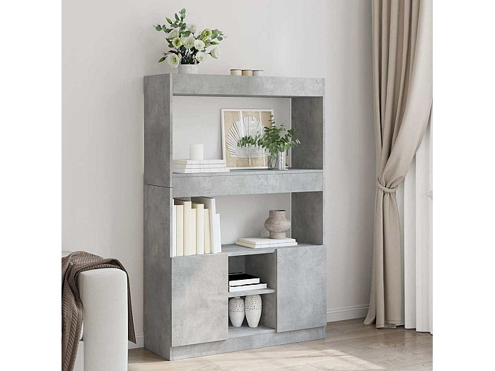 Libreria Alta 180 Cm - 4 Ripiani + 2 Cassetti, In Truciolato Rovere Sonoma, Per Soggiorno O Studio, 40x35x180 Cm