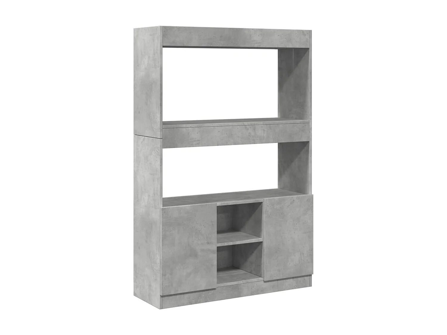 Buffet haut gris béton 92x33x140 cm bois d'ingénierie