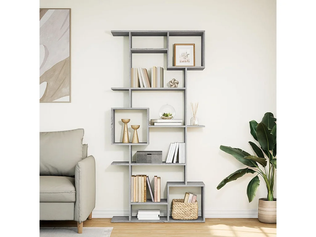 Bibliothèque sonoma gris 92x29x188 cm bois d'ingénierie