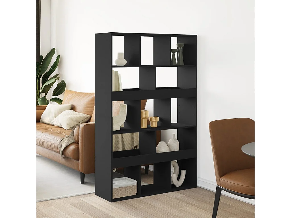 Separador de ambientes madera ingeniería negro 100x33x156,5 cm