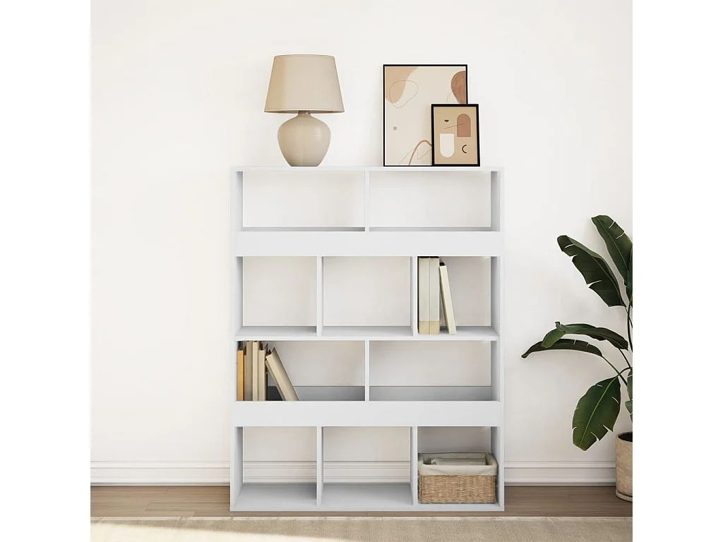 Estantería de madera de ingeniería blanca 100x33x125,5 cm