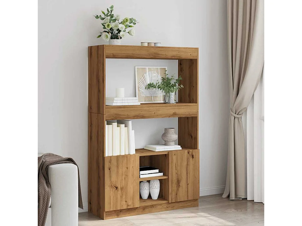 Armário alto 92x33x140 cm derivados madeira carvalho artisiano